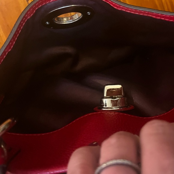 Coach Vintage F16531 Penelope Red Pebbled Leather Carryall Satchel - Picture 8 of 12